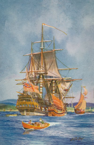 Schiff der East India Company von English School