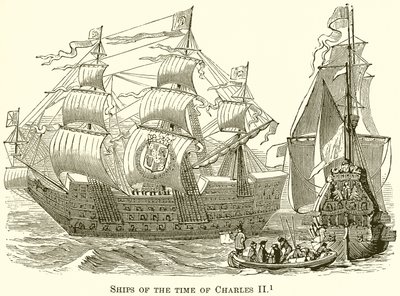 Schiffe aus der Zeit von Charles II von English School