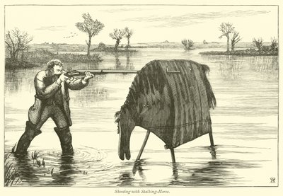 Schießen mit einem Stalking-Pferd von English School