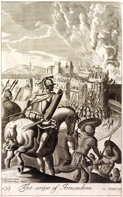 Belagerung Jerusalems durch Nebukadnezar II. von Babylon, 597 v. Chr. von English School