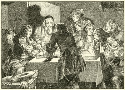Unterzeichnung der Einladung an Wilhelm von Oranien von English School