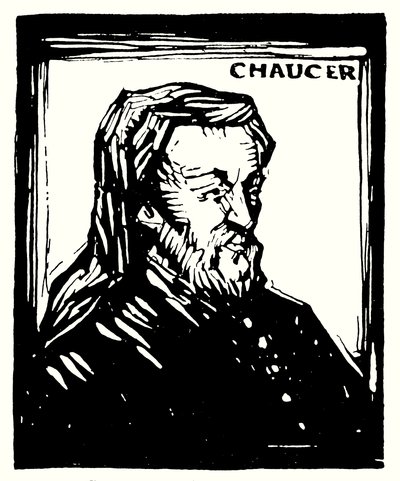 Silhouettenporträt, Geoffrey Chaucer von English School