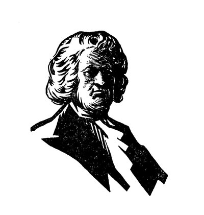 Silhouettenporträt von Johann Sebastian Bach von English School