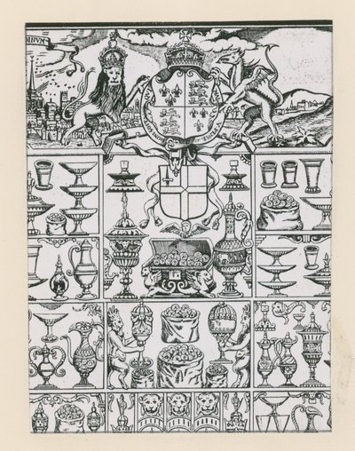 Silberplatte als Preise für die Lotterie von 1569 geplant von English School