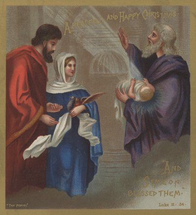 Simeon segnet die Heilige Familie im Tempel von English School
