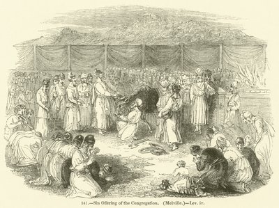 Sündopfer der Gemeinde, Melville, Levitikus iv (Stich) von English School