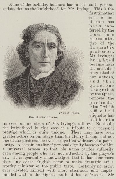Sir Henry Irving (Gravur) von English School