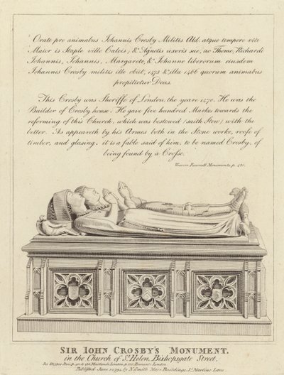 Denkmal von Sir John Crosby von English School