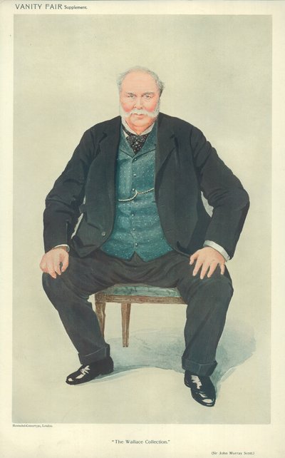 Sir John E A Murray Scott, Die Wallace-Sammlung, 14. April 1909, Vanity Fair Karikatur von English School