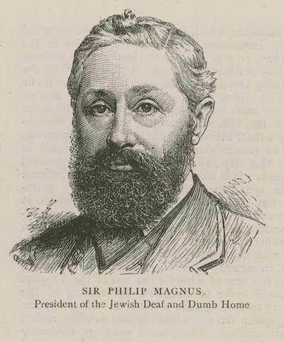 Sir Philip Magnus, Präsident des jüdischen Heims für Taube und Stumme von English School