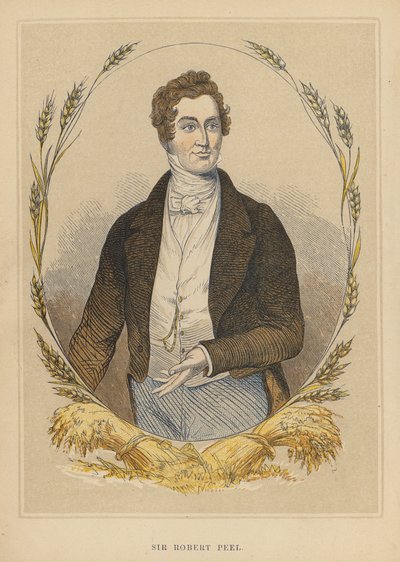Sir Robert Peel (farbige Gravur) von English School