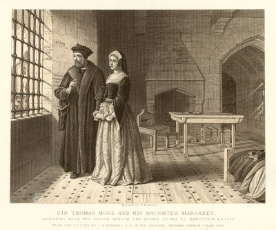 Sir Thomas More und seine Tochter Margaret von English School