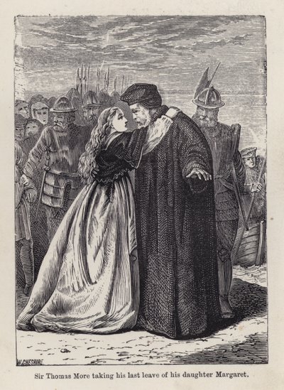 Sir Thomas More nimmt Abschied von seiner Tochter Margaret Roper von English School
