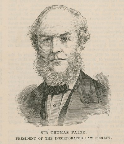 Sir Thomas Paine, Präsident der Incorporated Law Society von English School