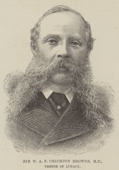 Sir W A F Crichton Browne, MD, Besucher der Geisteskrankheit (Stich) von English School