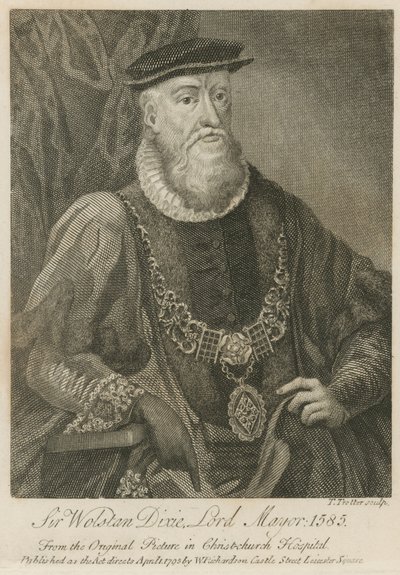 Sir Wolstan Dixie, Lord Mayor von London, 1586 von English School