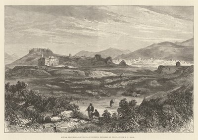 Stätte des Tempels der Diana in Ephesus, erforscht von dem verstorbenen Mr. J. T. Wood (Stich) von English School