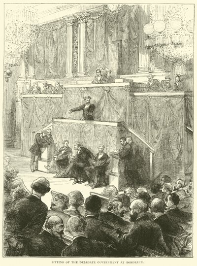 Sitzung der Delegiertenregierung in Bordeaux, Dezember 1870 von English School