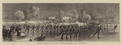 Schlittschuhparade der ersten Huntingdonshire Rifle Volunteers (Stich) von English School