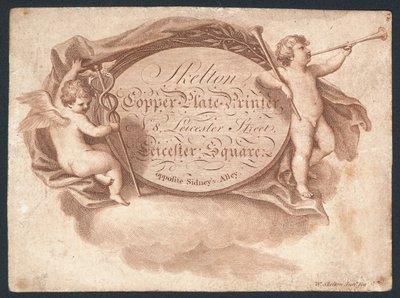 Skelton, Kupferplatten-Drucker, Visitenkarte von English School