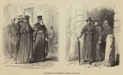 Skizzen ausländischer Priester in Rom (Stich) von English School