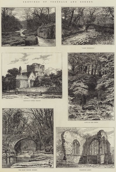 Skizzen von Teesdale und Rokeby (Stich) von English School