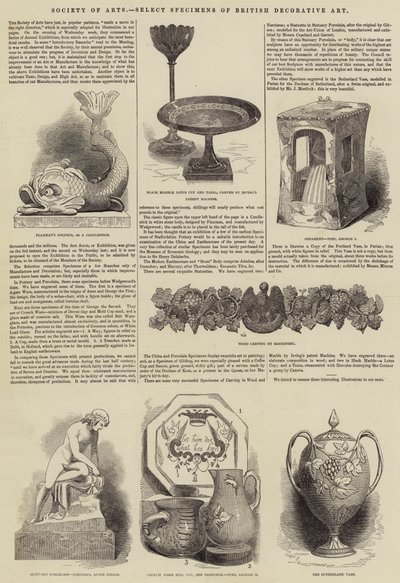 Gesellschaft der Künste, ausgewählte Beispiele britischer dekorativer Kunst (Gravur) von English School