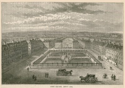Soho Square um 1700 von English School
