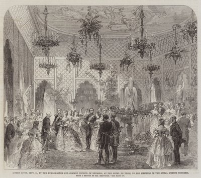 Soiree am 24. September, gegeben vom Bürgermeister und Stadtrat von Brüssel im Hotel de Ville für die Mitglieder des Sozialwissenschaftlichen Kongresses (Stich) von English School