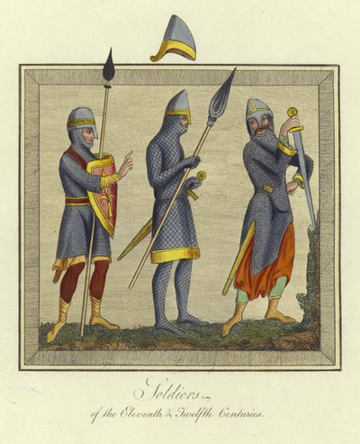 Soldaten des 11. und 12. Jahrhunderts von English School