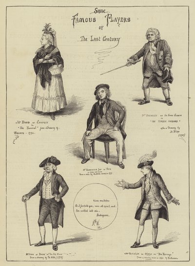 Einige berühmte Spieler des letzten Jahrhunderts (Gravur) von English School
