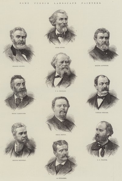 Einige französische Landschaftsmaler (Stich) von English School
