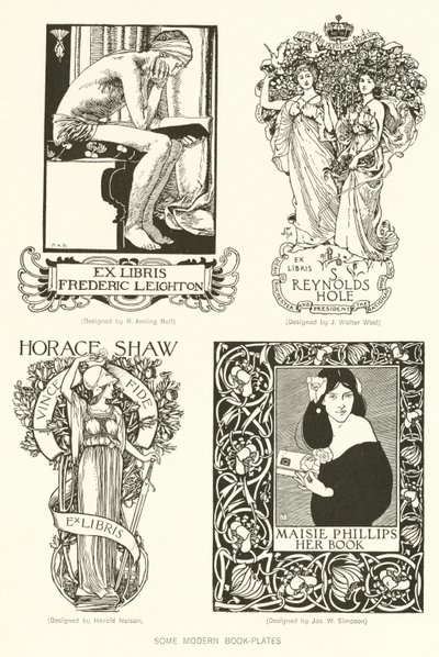 Einige moderne Exlibris von English School
