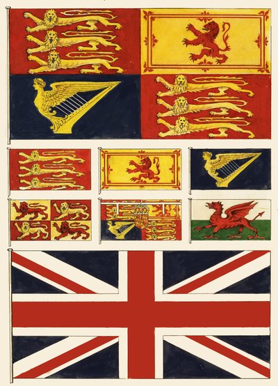 Einige Flaggen von Großbritannien von English School
