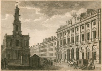 Somerset House und St. Mary-le-Strand, The Strand, London von English School