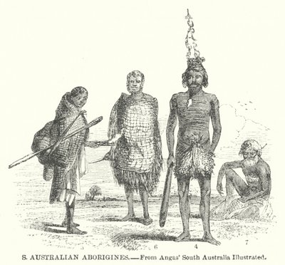 Aborigines aus Südaustralien (Gravur) von English School