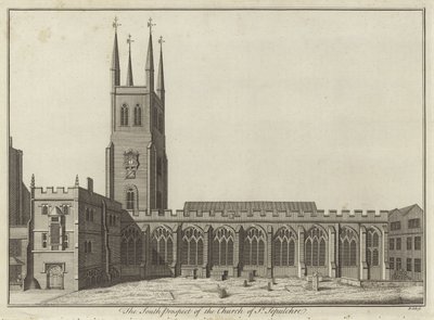 Südansicht der Kirche St Sepulchre, London von English School