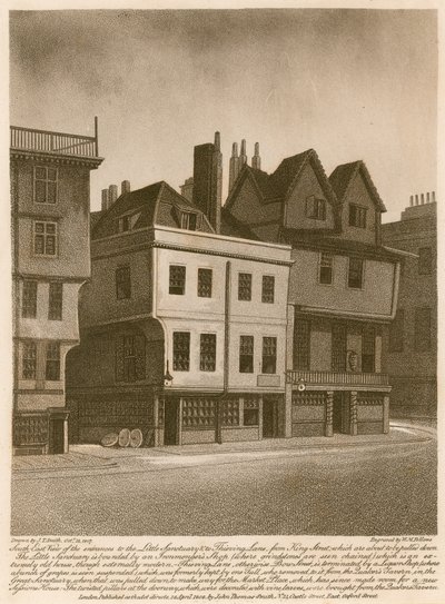 Südostansicht der Eingänge zu Little Sanctuary und Thieving Lane von der King Street von English School