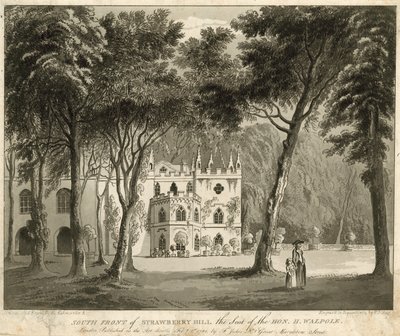 Südfassade von Strawberry Hill, Twickenham, London, der Sitz des Ehrenwerten Horace Walpole von English School