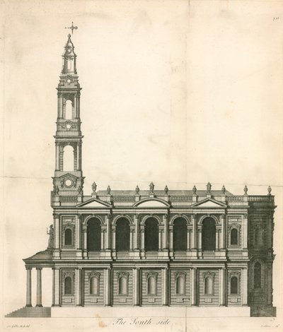 Südseite von St Mary-Le-Strand, Strand, London von English School
