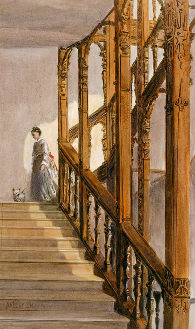 Südtreppe, Audley End House, späte 19. Jahrhundert von English School
