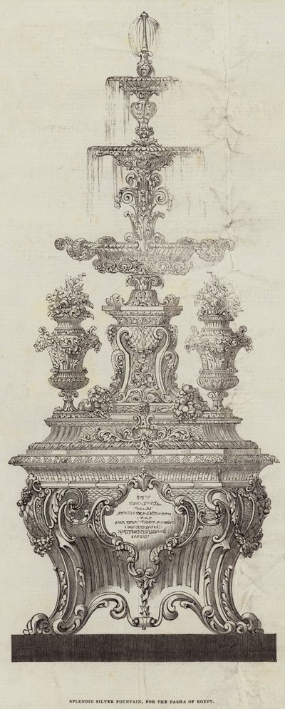 Prächtiger Silberbrunnen für den Pascha von Ägypten (Stich) von English School
