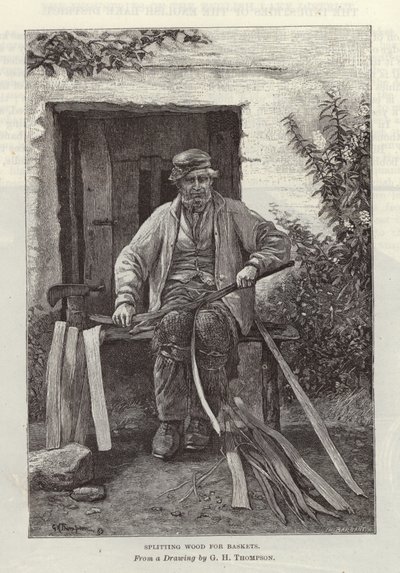 Holz für Körbe spalten von English School