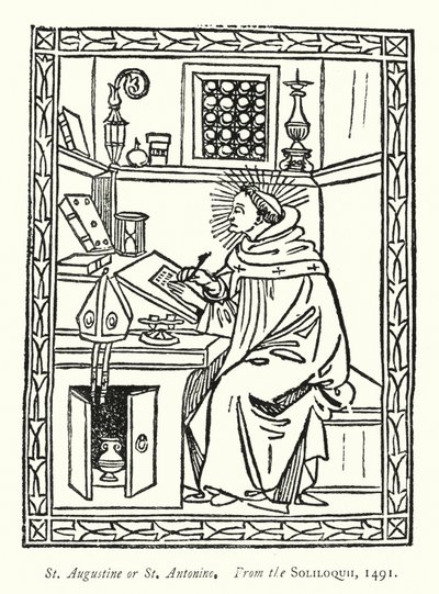 St. Augustinus oder St. Antonino, aus den Soliloquii von English School