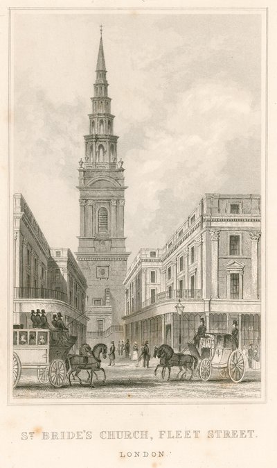St Brides Kirche, Fleet Street, London von English School
