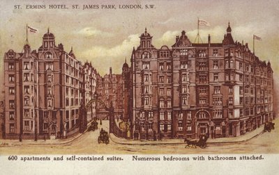 St Ermins Hotel, St James Park, London, Südwest von English School