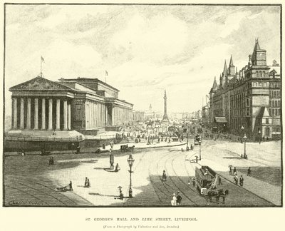 St. Georges Halle und Lime Street, Liverpool von English School