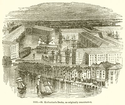 St. Katherines Docks, ursprünglich konstruiert von English School