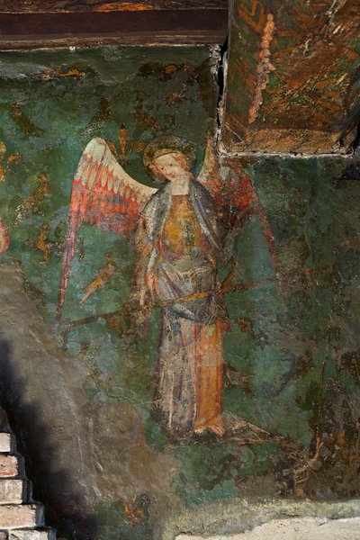 Erzengel Michael, Detail des Wandgemäldes im Byward Tower von English School
