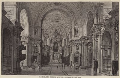 St. Michaels Kirche, München, begonnen AD 1538 (Stich) von English School
